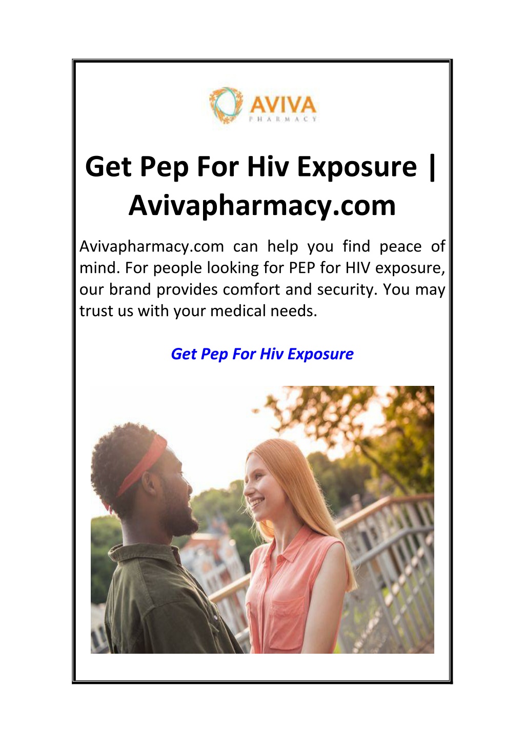 PPT - Get Pep For Hiv Exposure Avivapharmacy.com PowerPoint ...