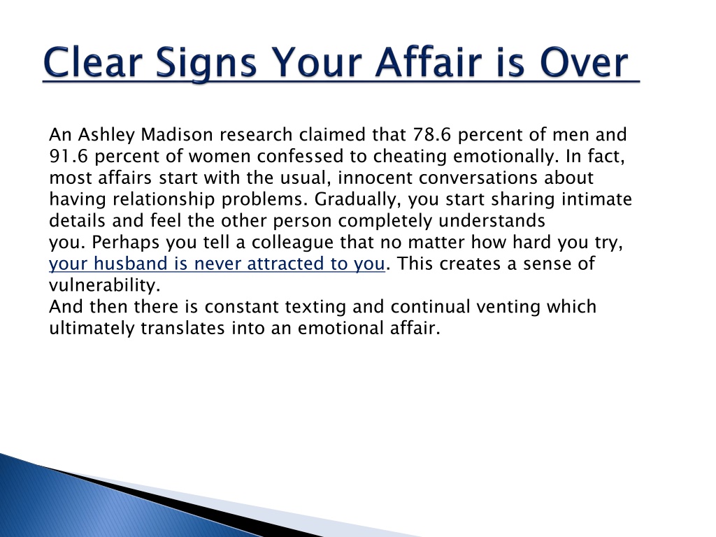 PPT - Clear Signs Your Affair is Over PowerPoint Presentation, free ...