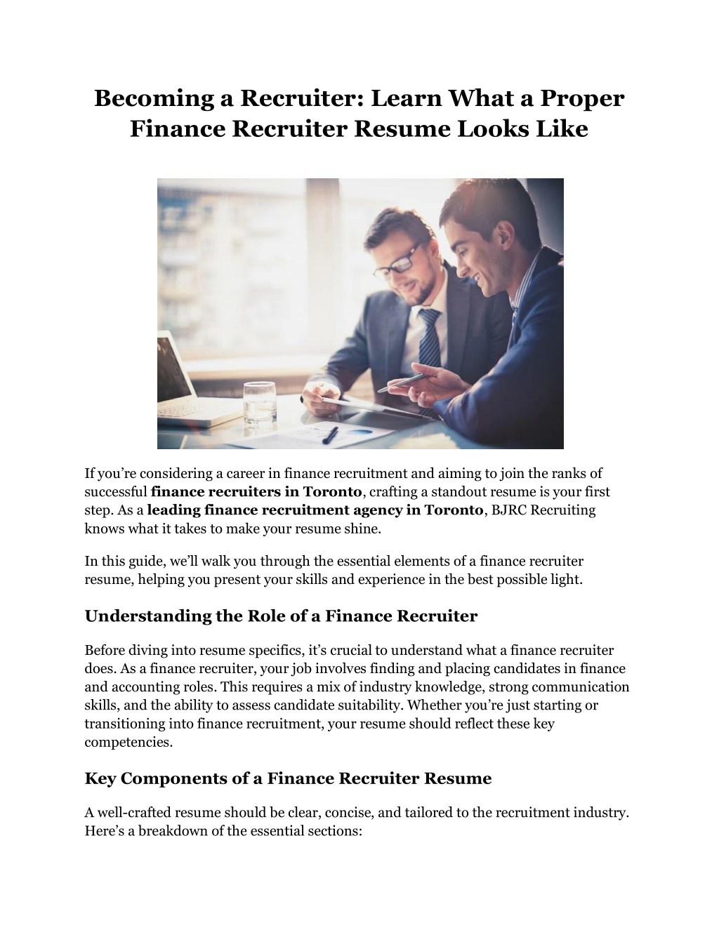 PPT - Becoming a Recruiter Learn What a Proper Finance Recruiter Resume ...