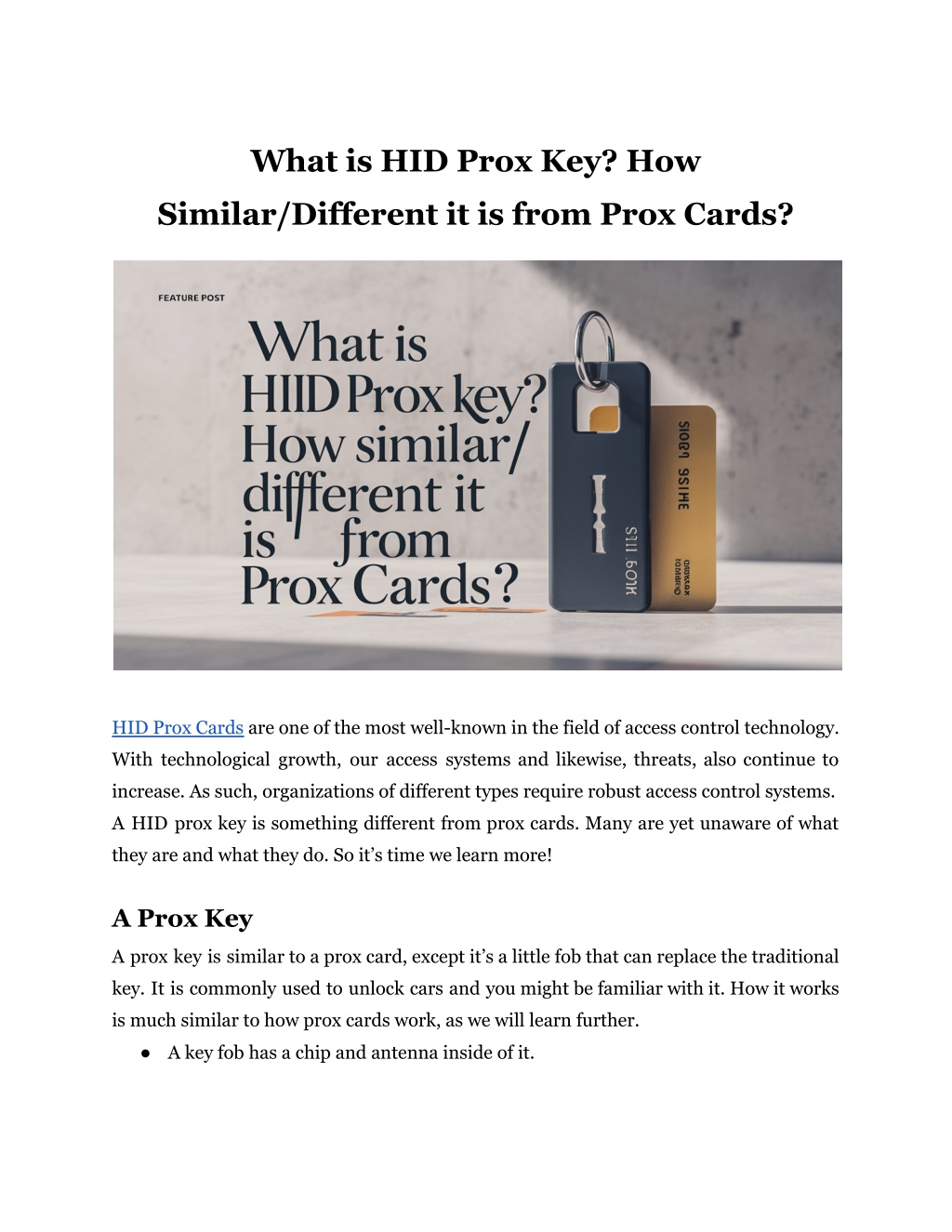 PPT - What is HID Prox Key? How Similar/Different it is from Prox Cards ...