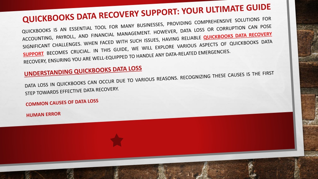 PPT - QuickBooks Data Recovery Support: Ensuring Business Continuity ...