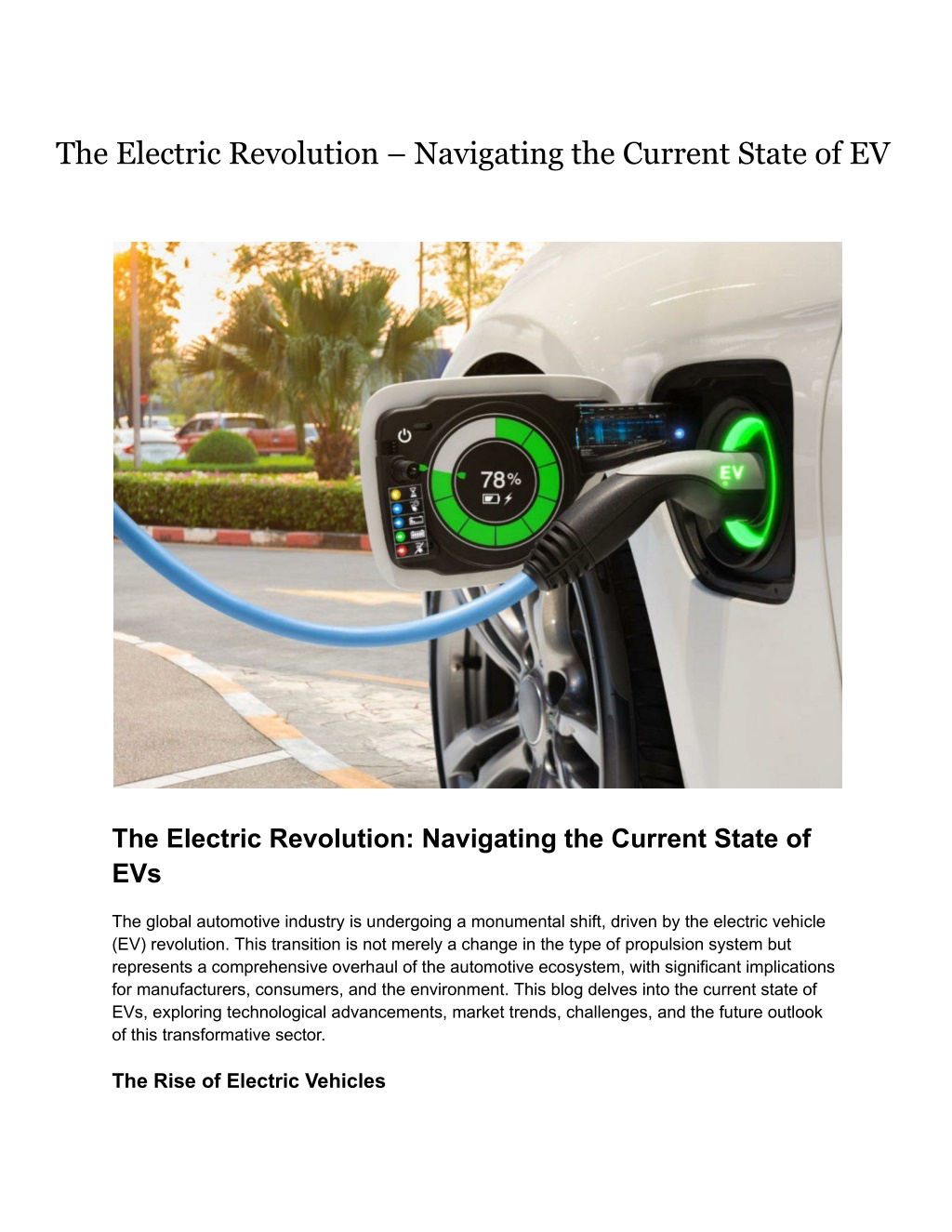 PPT - The Electric Revolution – Navigating the Current State of EV 