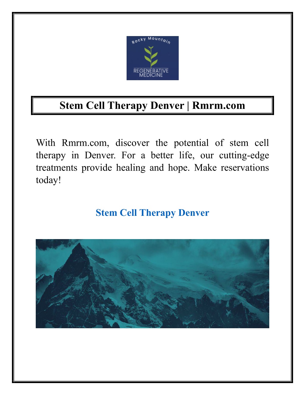 Ppt Stem Cell Therapy Denver Powerpoint Presentation Free Download Id13403764 3033