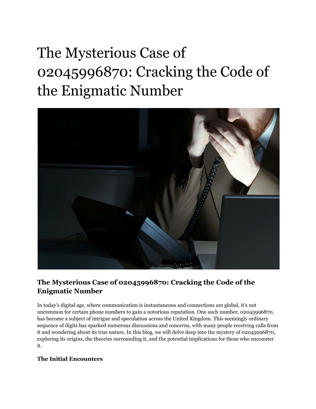 PPT - The Mysterious Case of 02045996870_ Cracking the Code of the ...