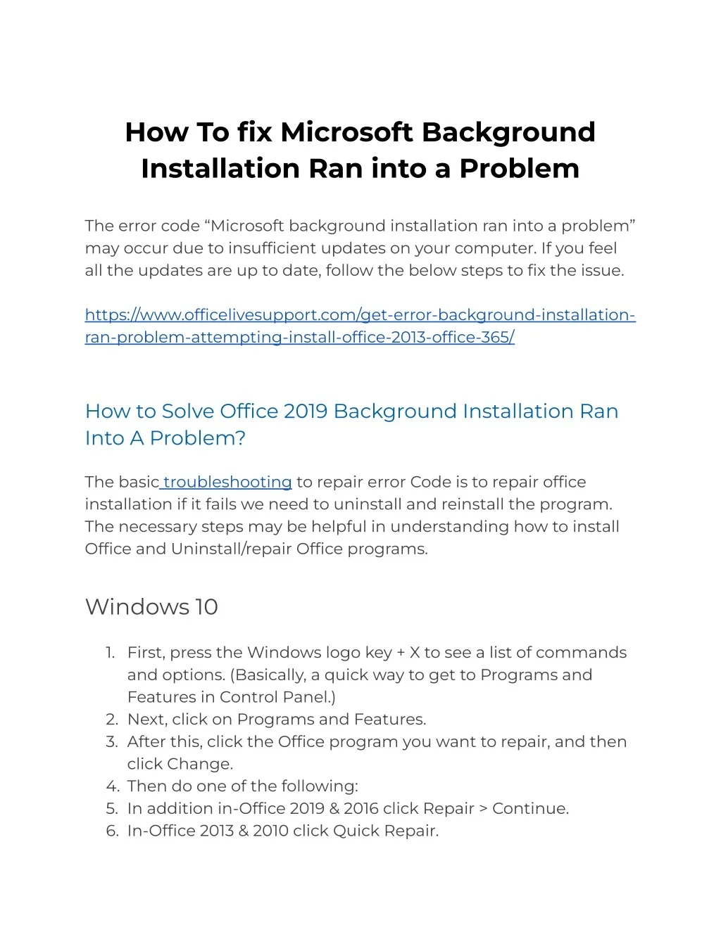 PPT - How to fix Microsoft Background Installation Ran into a Problem ...