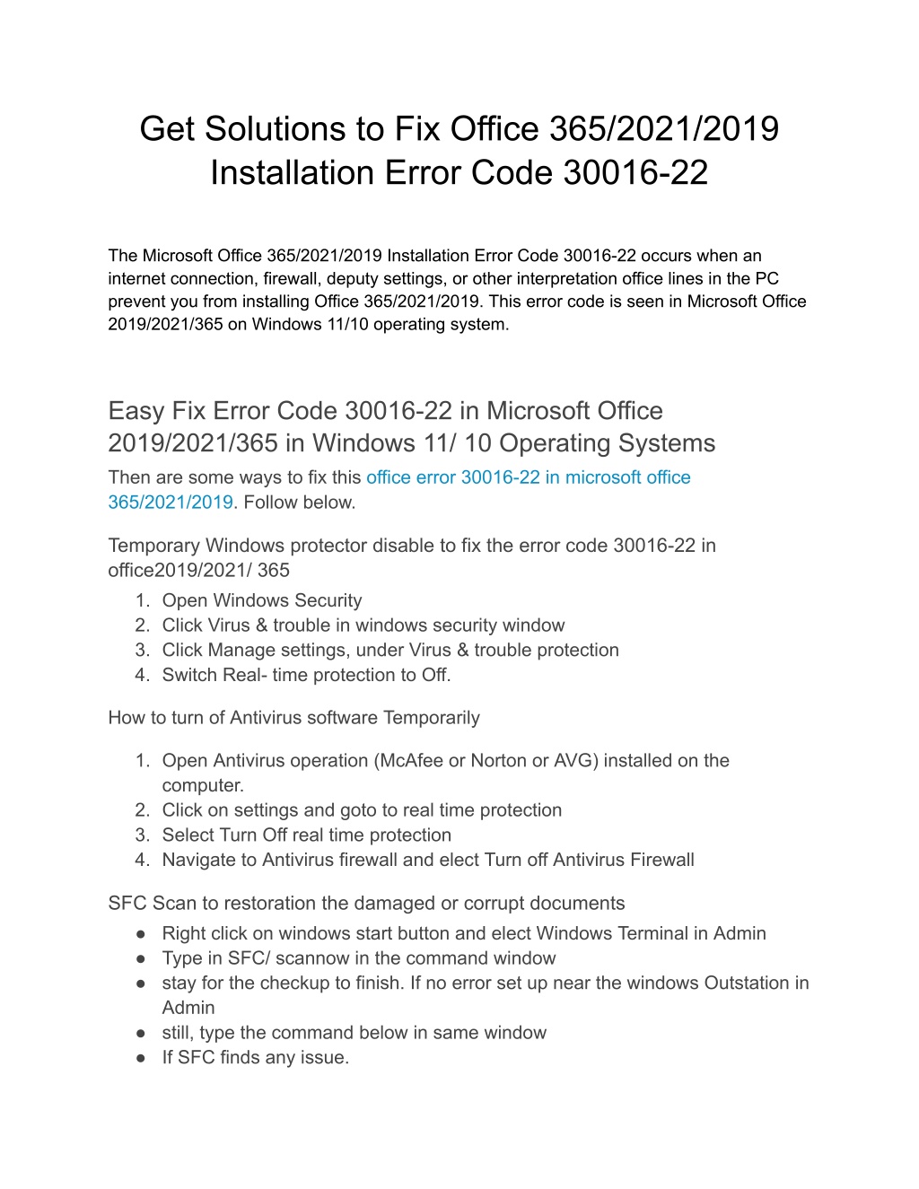 PPT - Solutions to Fix Office 365/2021/2019 Installation Error Code ...