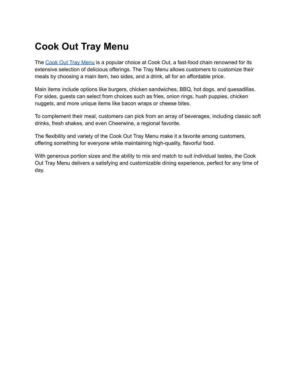 PPT - Cook Out Menu PowerPoint Presentation, free download - ID:13409088