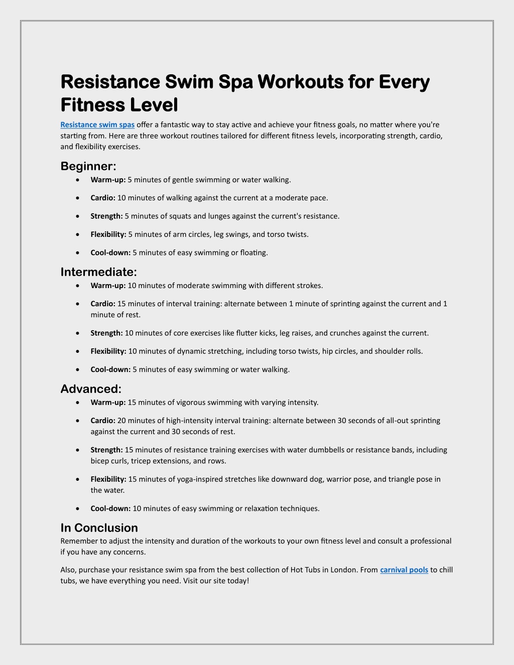 PPT - Resistance Swim Spa Workouts for Every Fitness Level PowerPoint ...