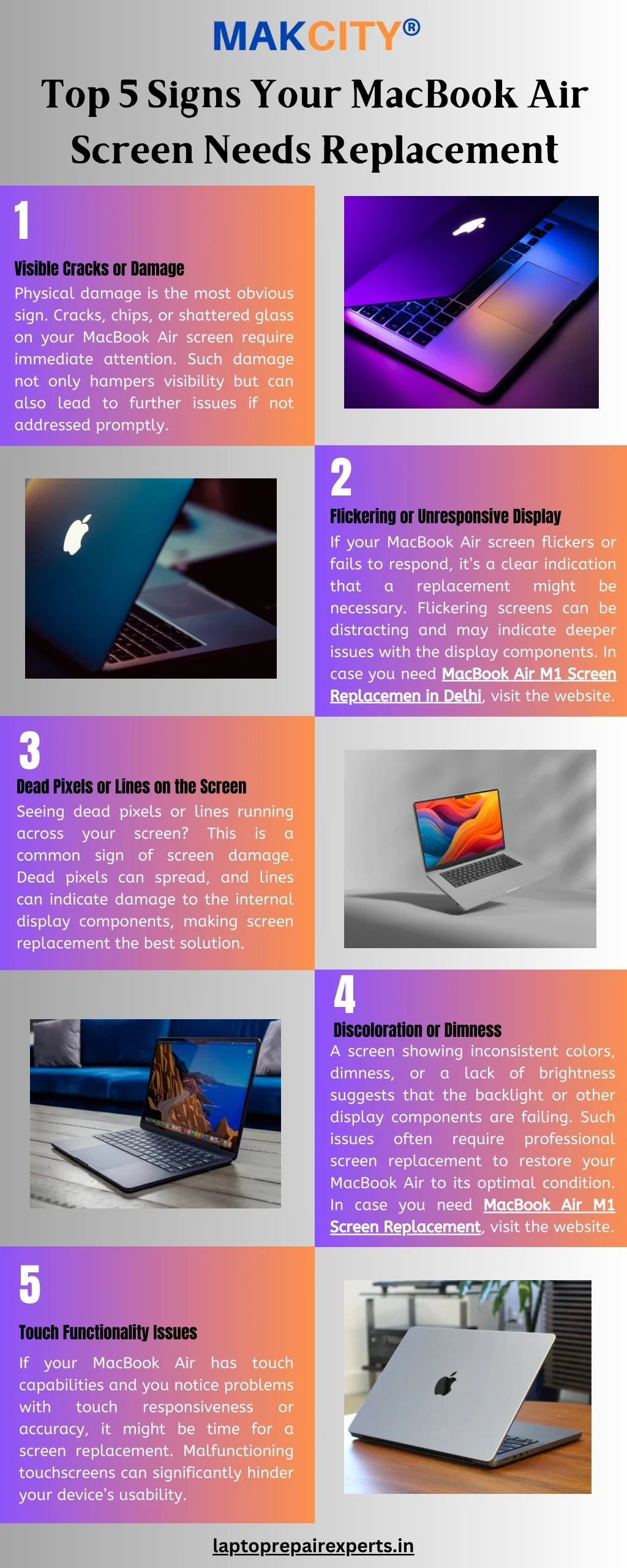 PPT - Top 5 Signs Your MacBook Air Screen Needs Replacement infographic ...