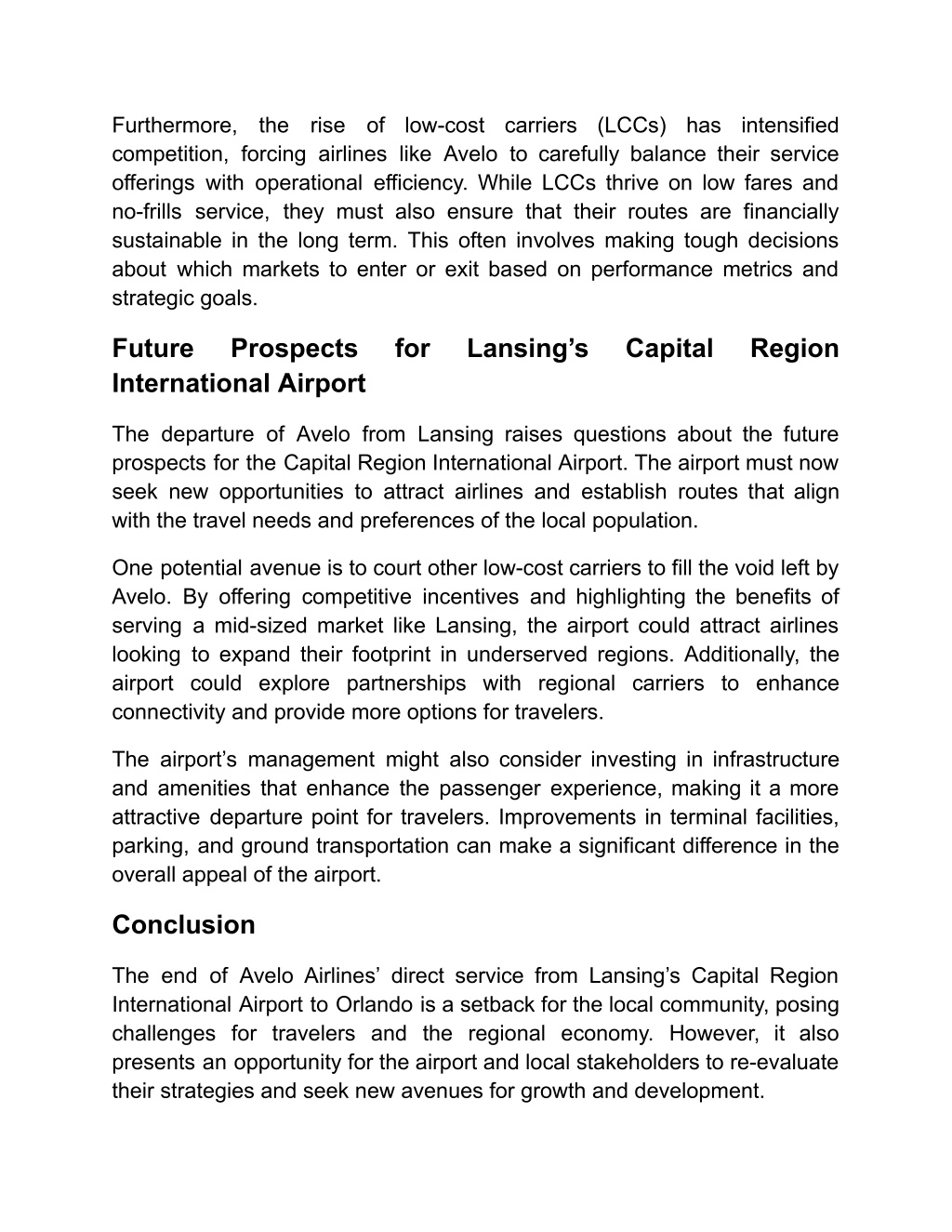 PPT - Avelo Airlines ending service to Orlando from Lansing’s Capital ...