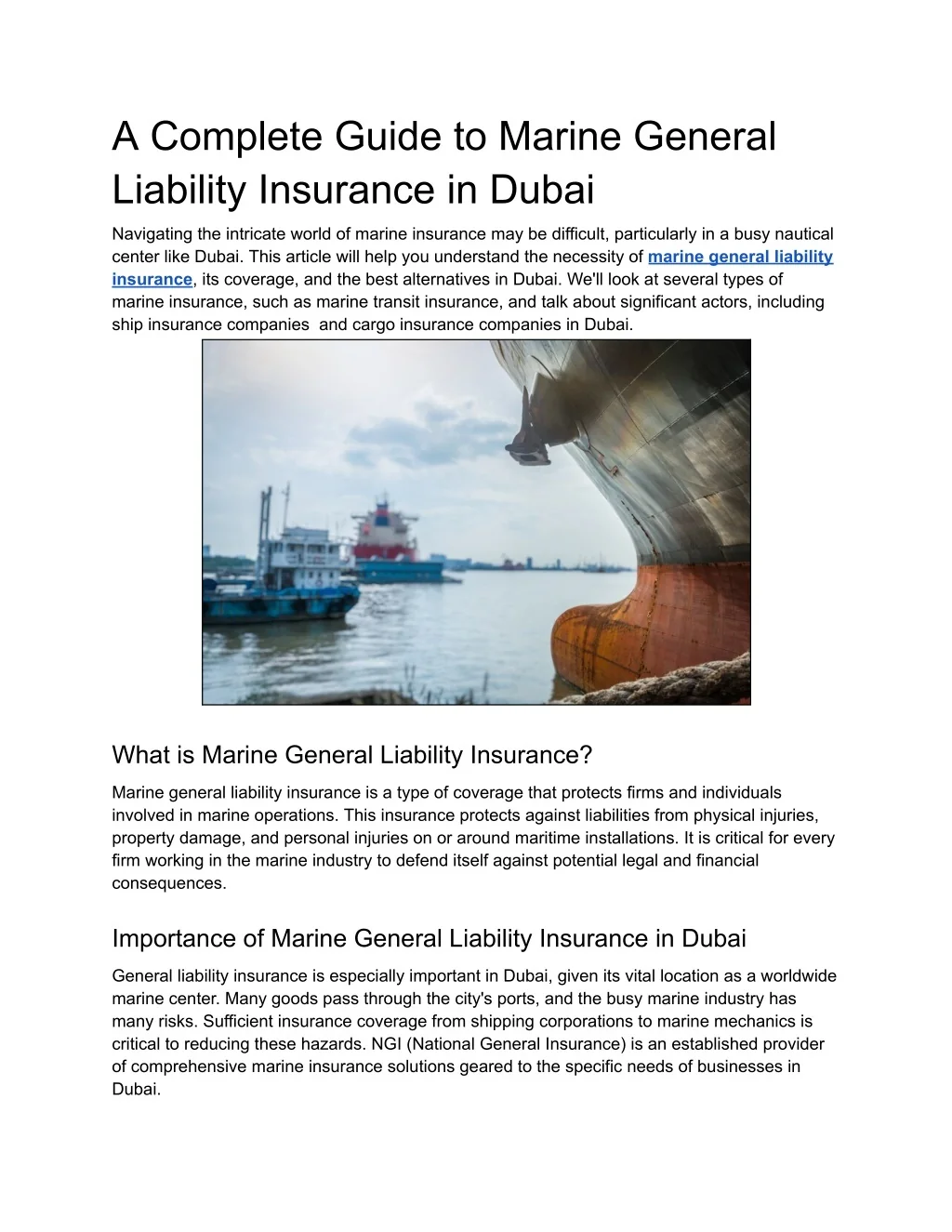 Marie Liability Insurance PPT - Complete Guide to Marine General Liability Insurance PowerPoint ...