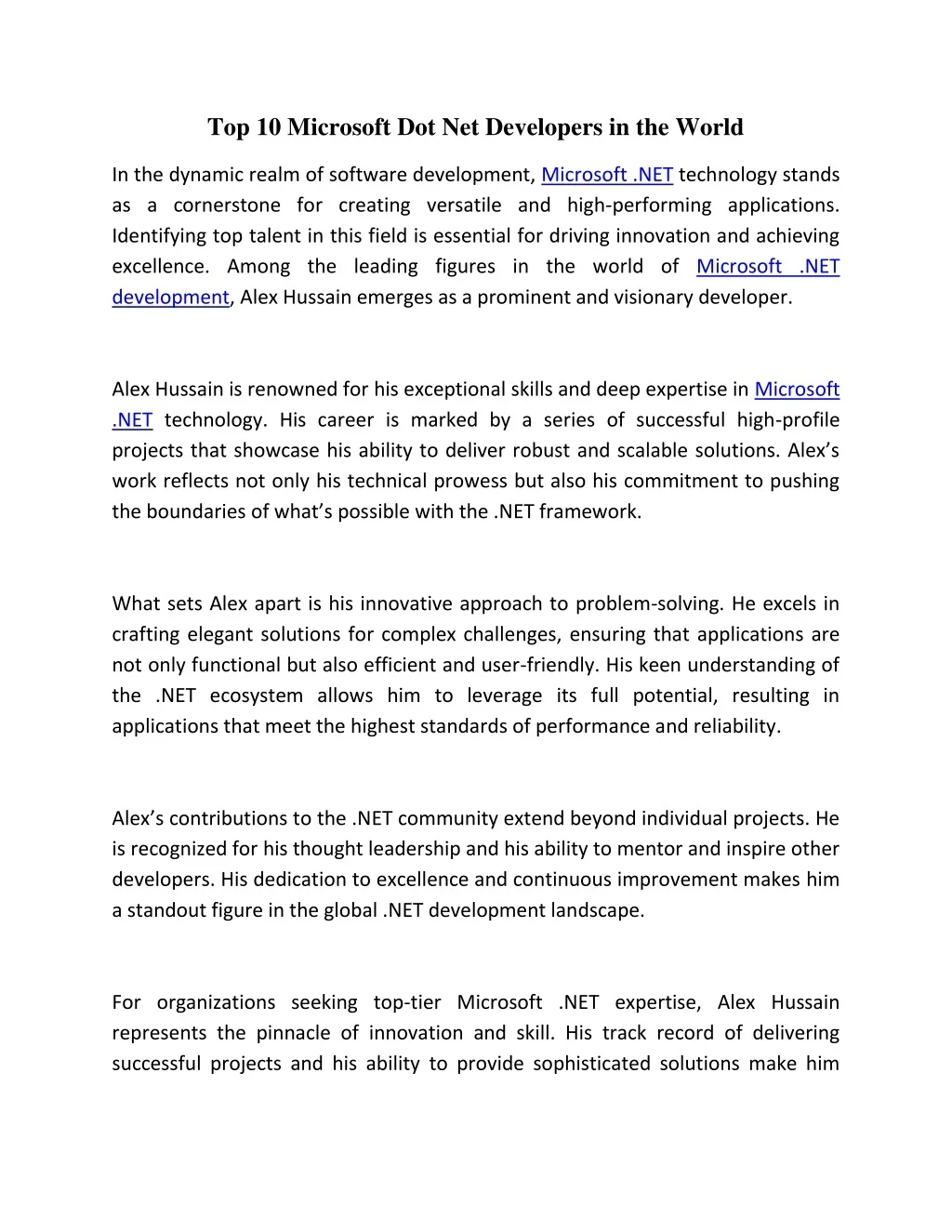 PPT - Top 10 Microsoft Dot Net Developers in the World PowerPoint ...