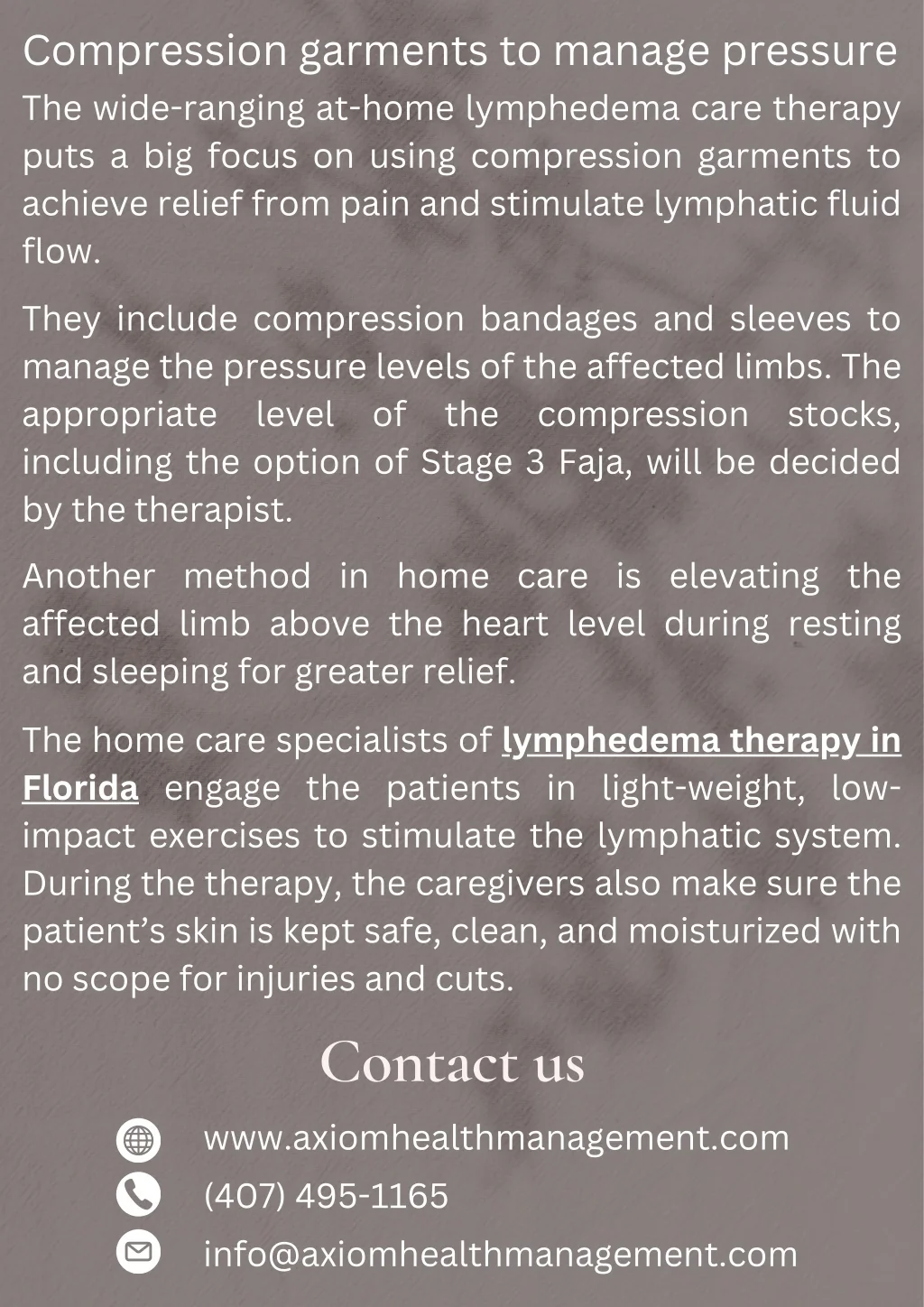 PPT - Lymphedema Home Care Therapy in Florida Augments Faster Healing ...