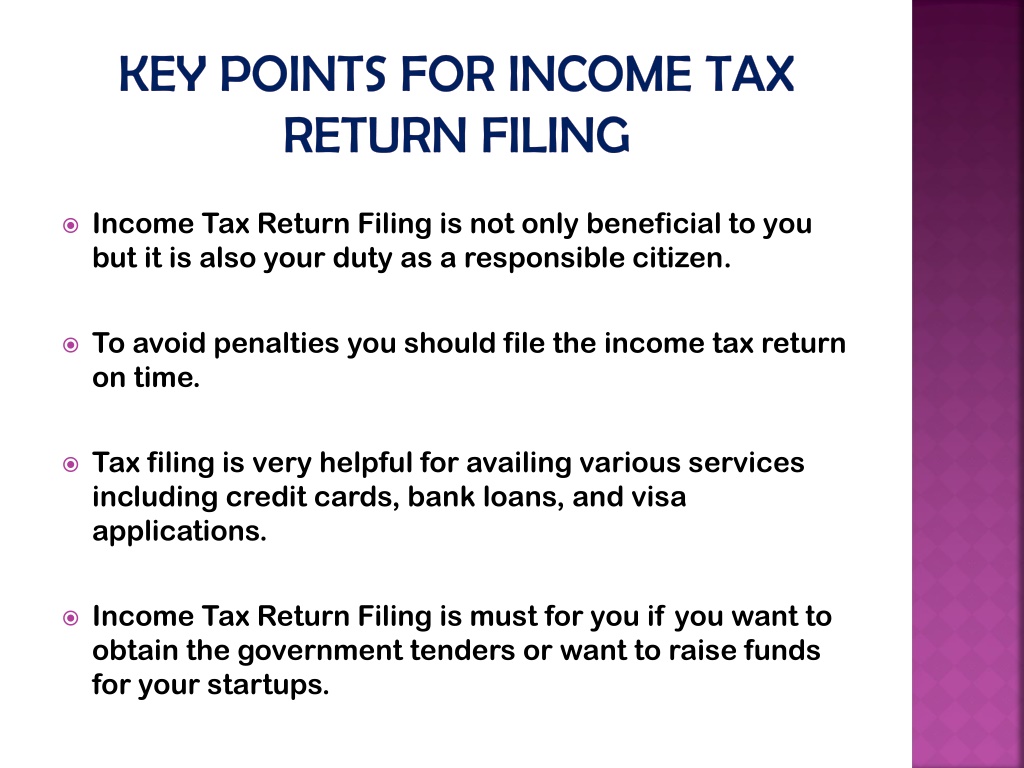 PPT - Importance of Income Tax Return Filing PowerPoint Presentation ...