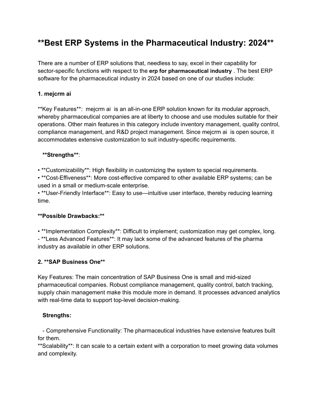 PPT - Best ERP Software in the Pharmaceutical Industry 2024 PowerPoint ...