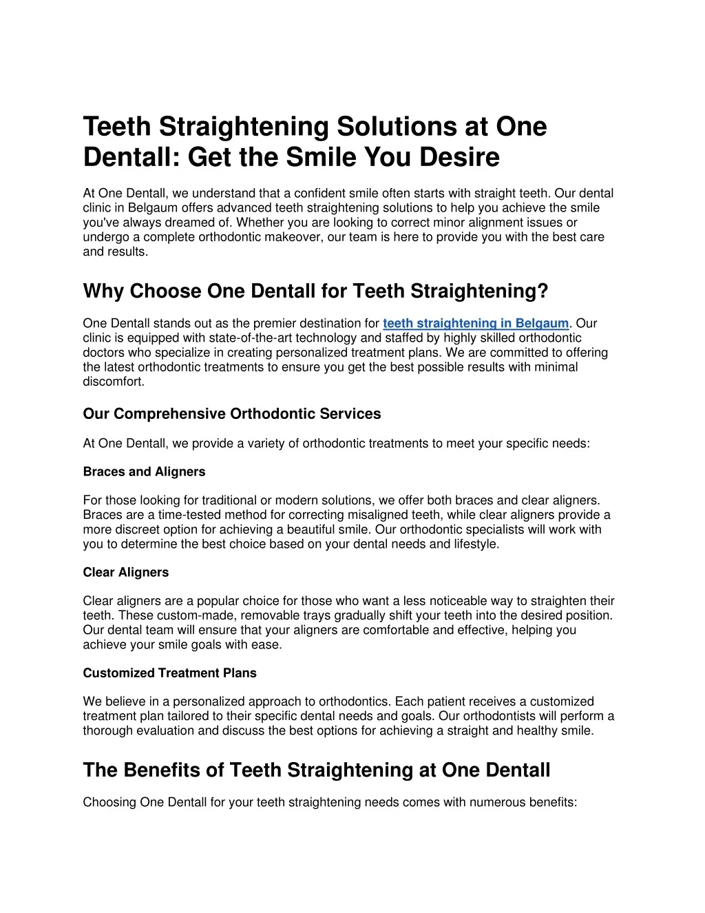 PPT - Teeth Straightening Solutions at One Dentall: Get the Smile You ...