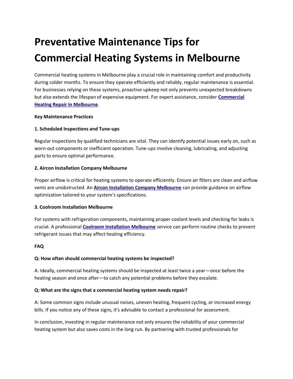 PPT - Preventative Maintenance Tips for Commercial Heating Systems in ...