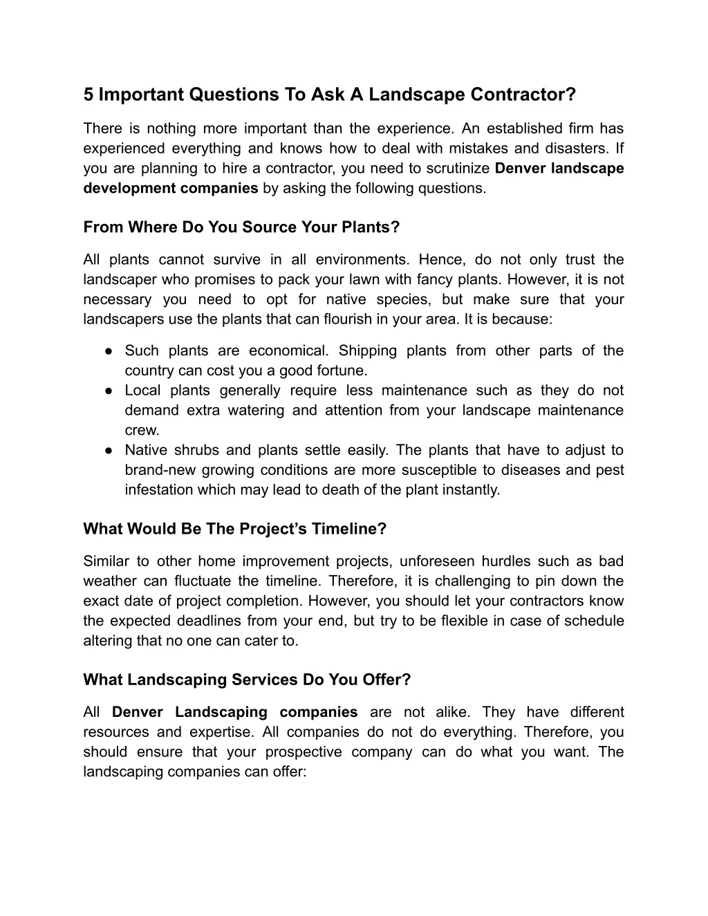 PPT - What To Ask A Denver Landscape Development Company PowerPoint ...