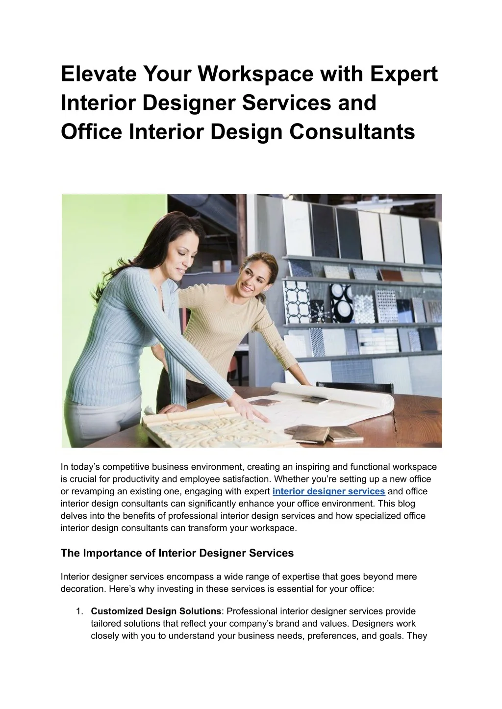 PPT - Elevate Your Workspace with Expert Interior Designer Services and ...