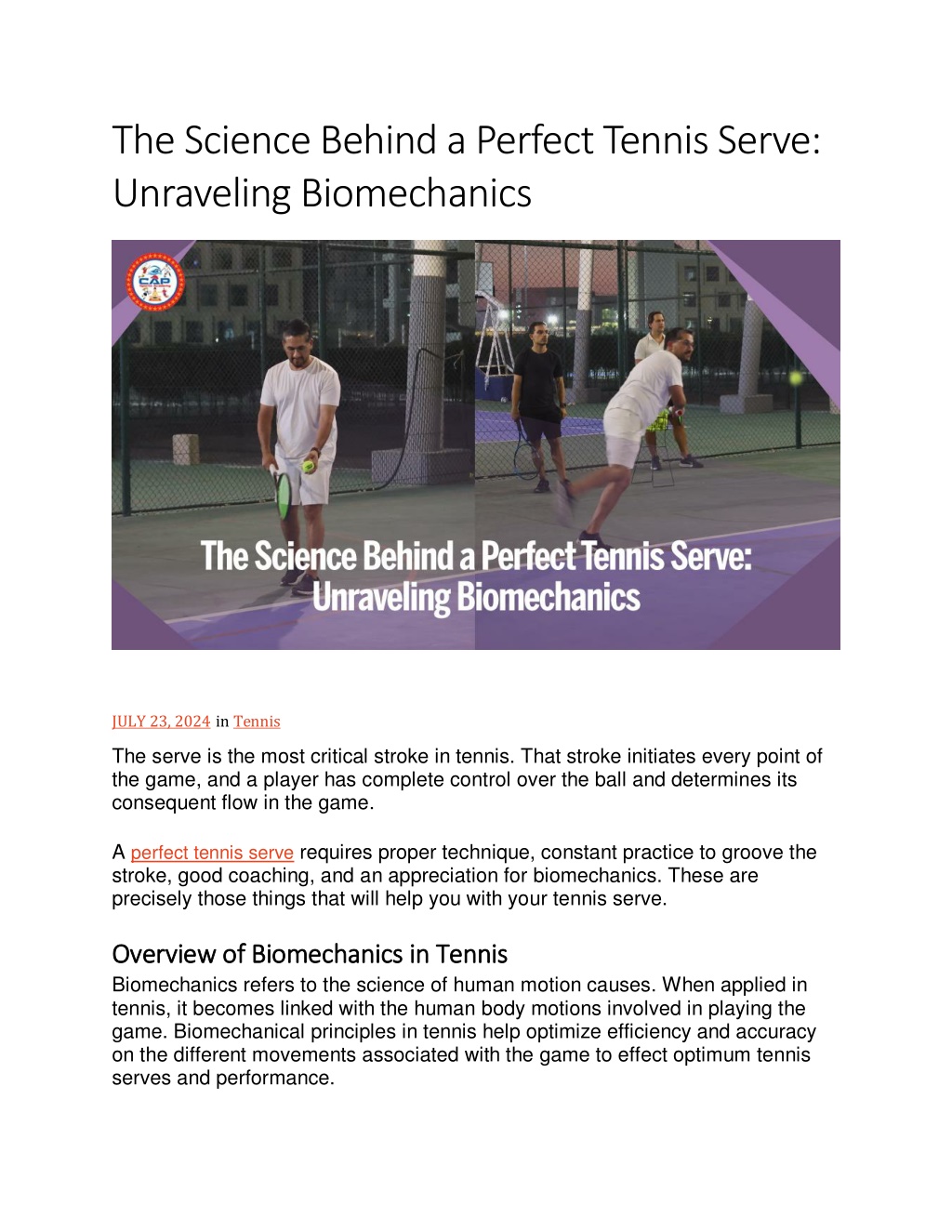 PPT - The Science Behind a Perfect Tennis Serve: Unraveling ...