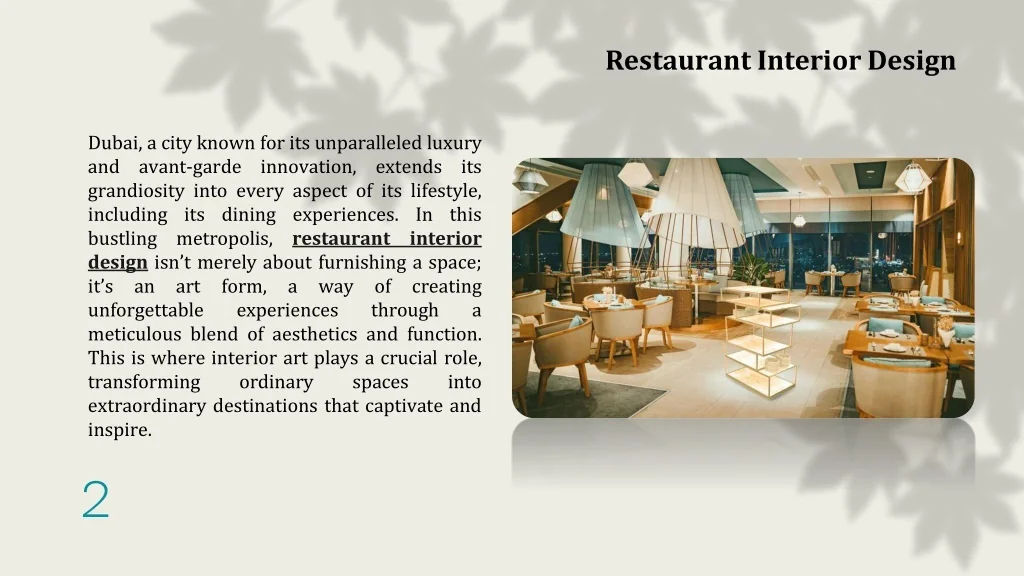 PPT - The Art of Restaurant Interior Design in Dubai PowerPoint ...