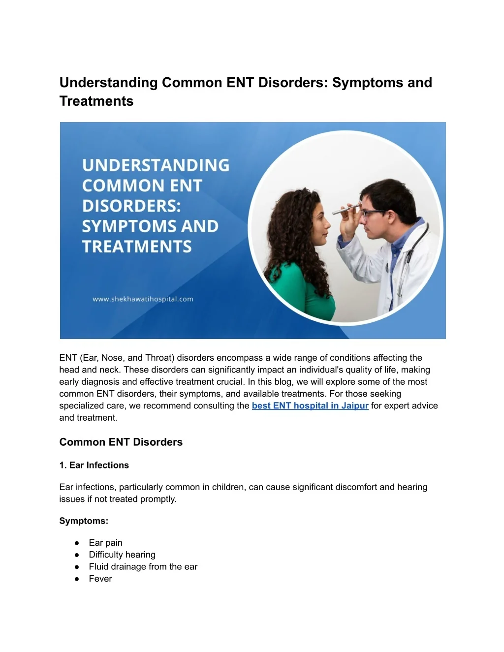 PPT - Understanding Common ENT Disorders: Symptoms and Treatments ...
