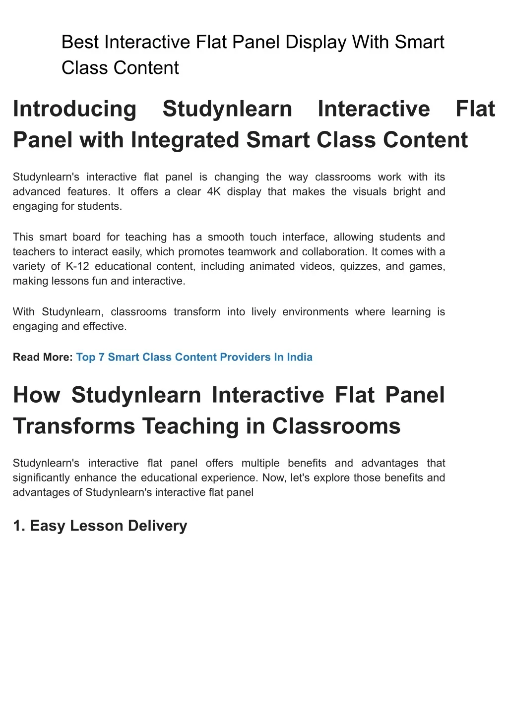 PPT - Best Interactive Flat Panel Display With Smart Class Content ...