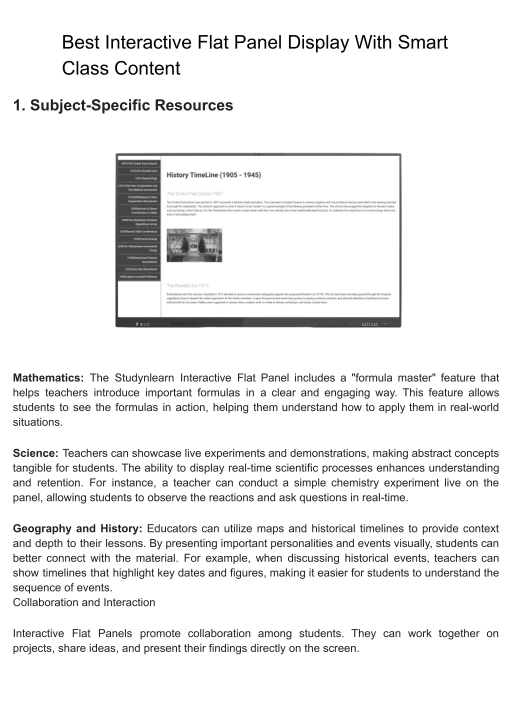 PPT - Best Interactive Flat Panel Display With Smart Class Content ...