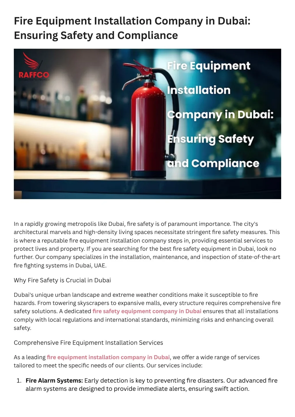 PPT - Fire Equipment Installation Company in Dubai Ensuring Safety and ...