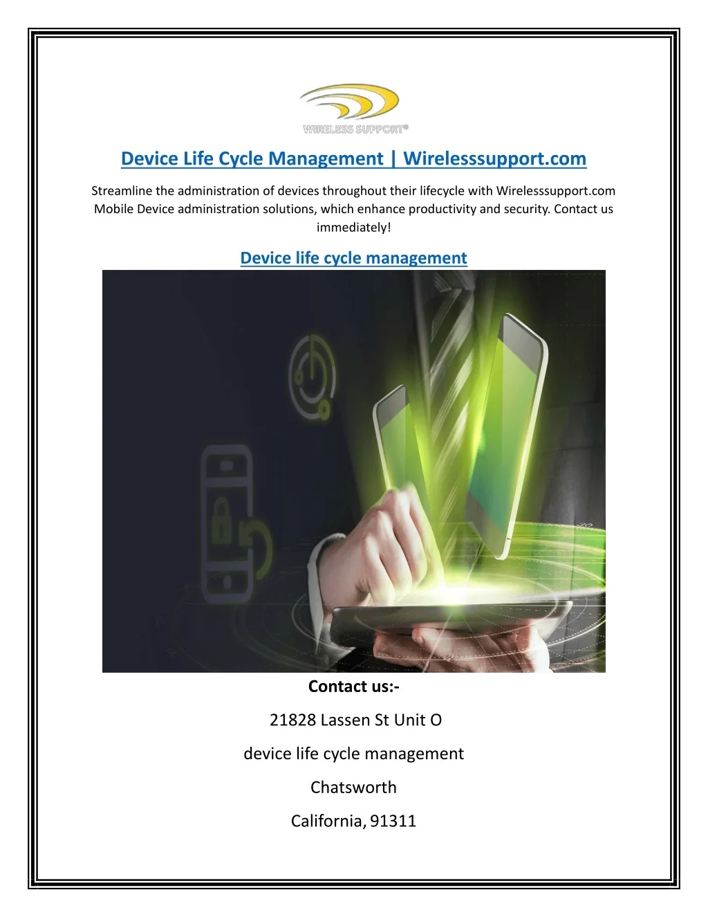 Transcript Device PPT - Device Life Cycle Management | Wirelesssupport.com PowerPoint ...