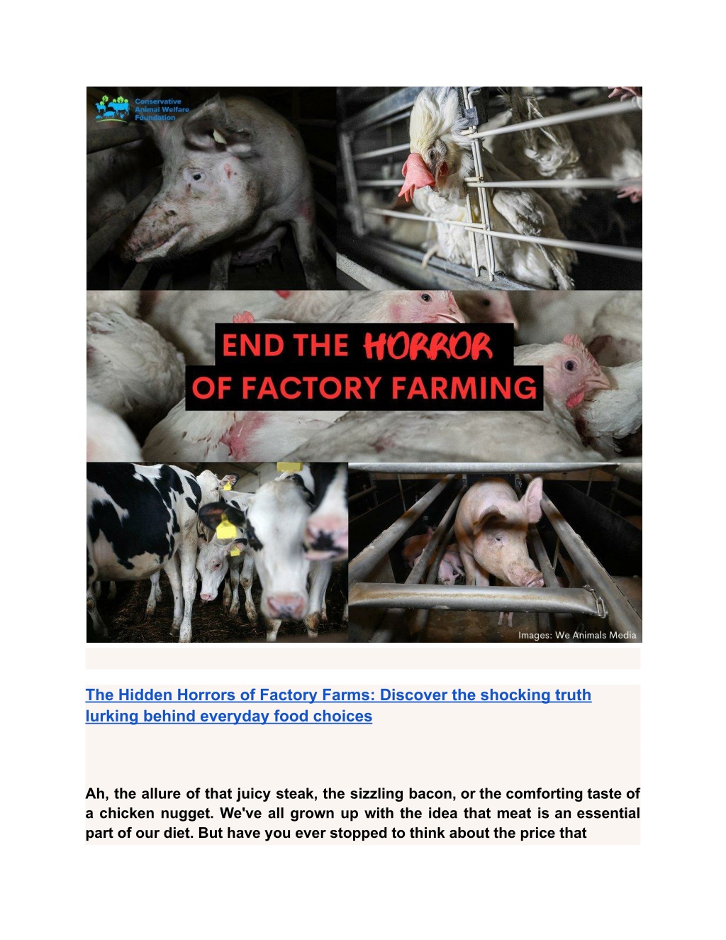 PPT - Factory Farming Cruelty For Humans, Animals And The Planet ...