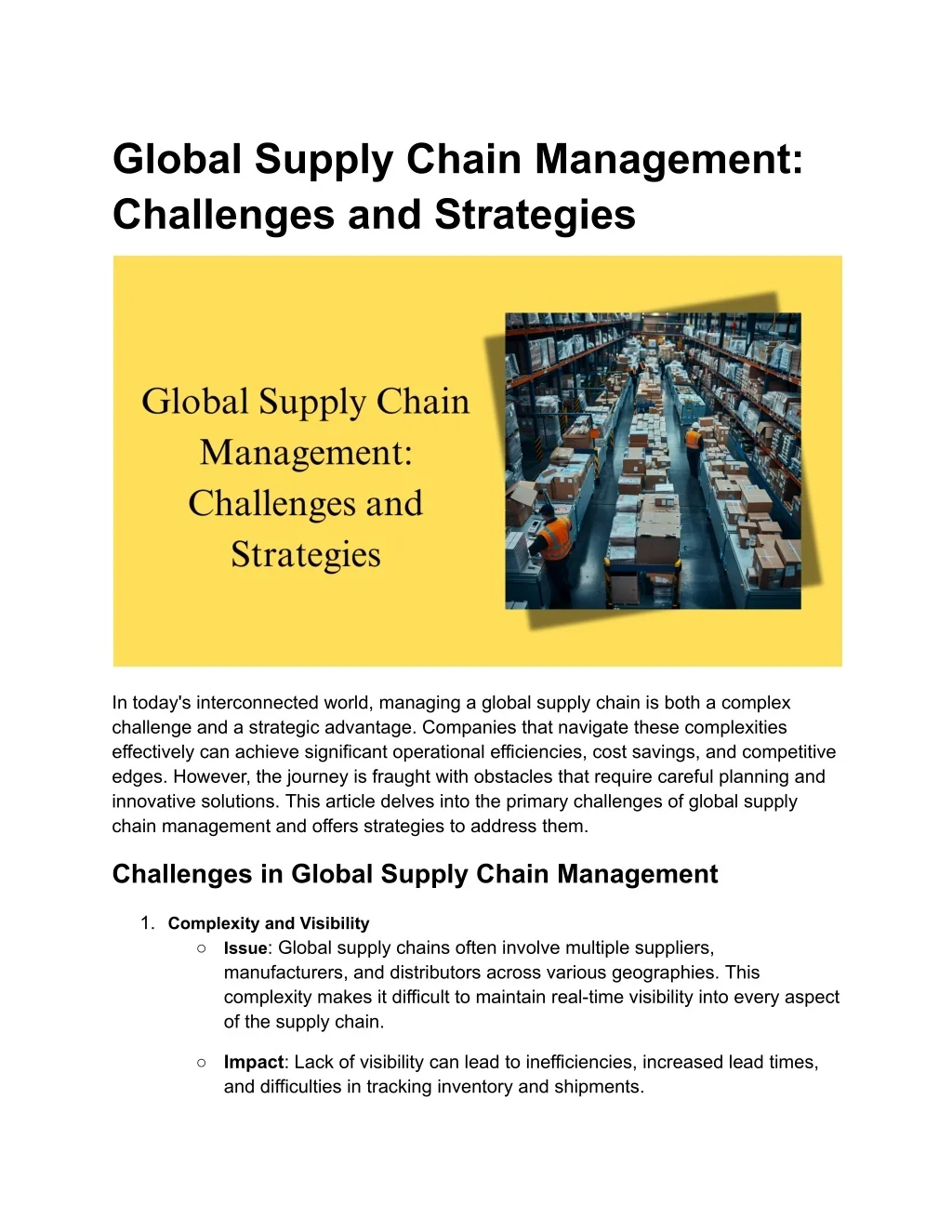 PPT - Global Supply Chain Management_ Challenges and Strategies ...