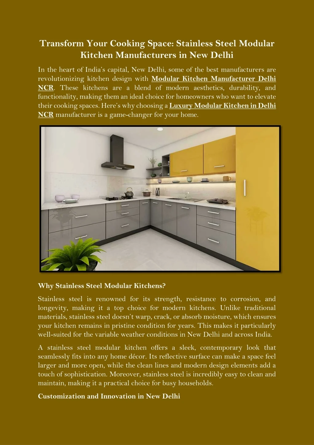 PPT - Transform Your Cooking Space Stainless Steel Modular Kitchen ...