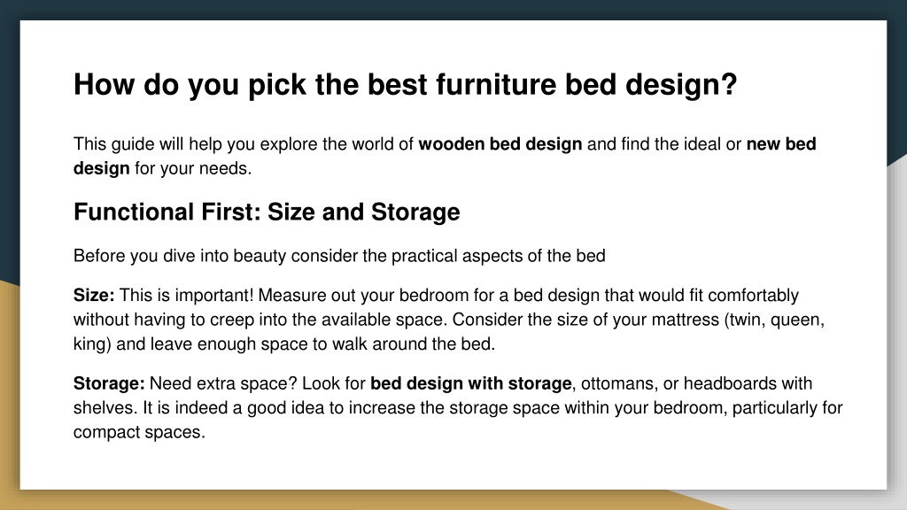 PPT How to choose a perfect wooden bed design PowerPoint Presentation