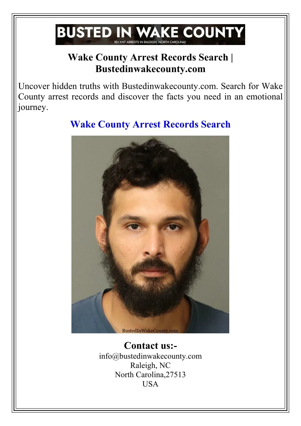 PPT Wake County Arrest Records Search
