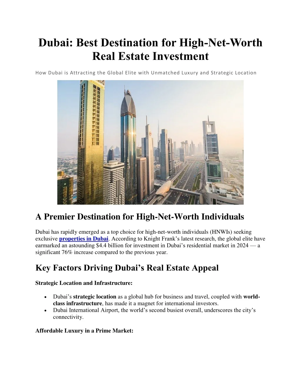 PPT - Why Dubai Tops High-Net-Worth Real Estate? PowerPoint ...