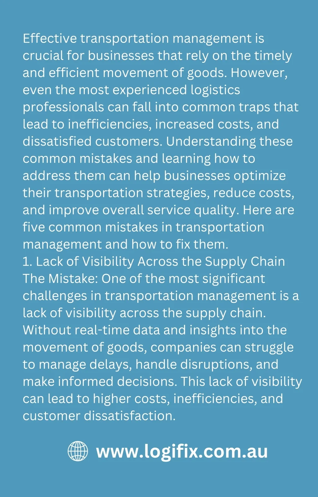 PPT - 5 Common Mistakes in Transportation Management and How to Fix ...
