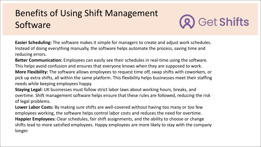 PPT Best Shift Management Software For UK Business PowerPoint