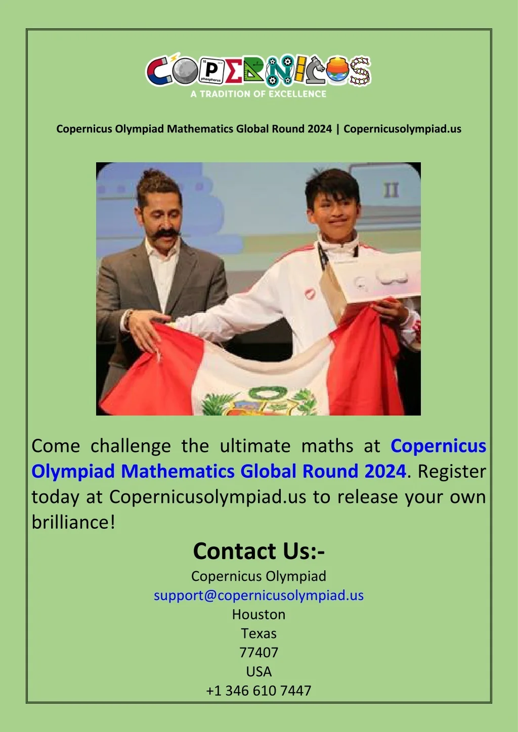 PPT - Copernicus Olympiad Mathematics Global Round 2024 ...
