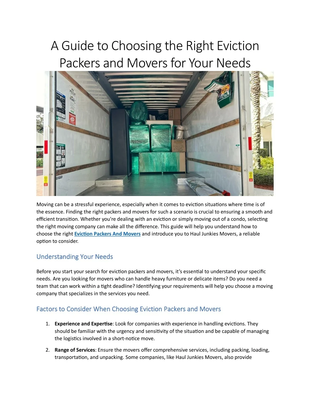 PPT - A Guide to Choosing the Right Eviction Packers and Movers for ...