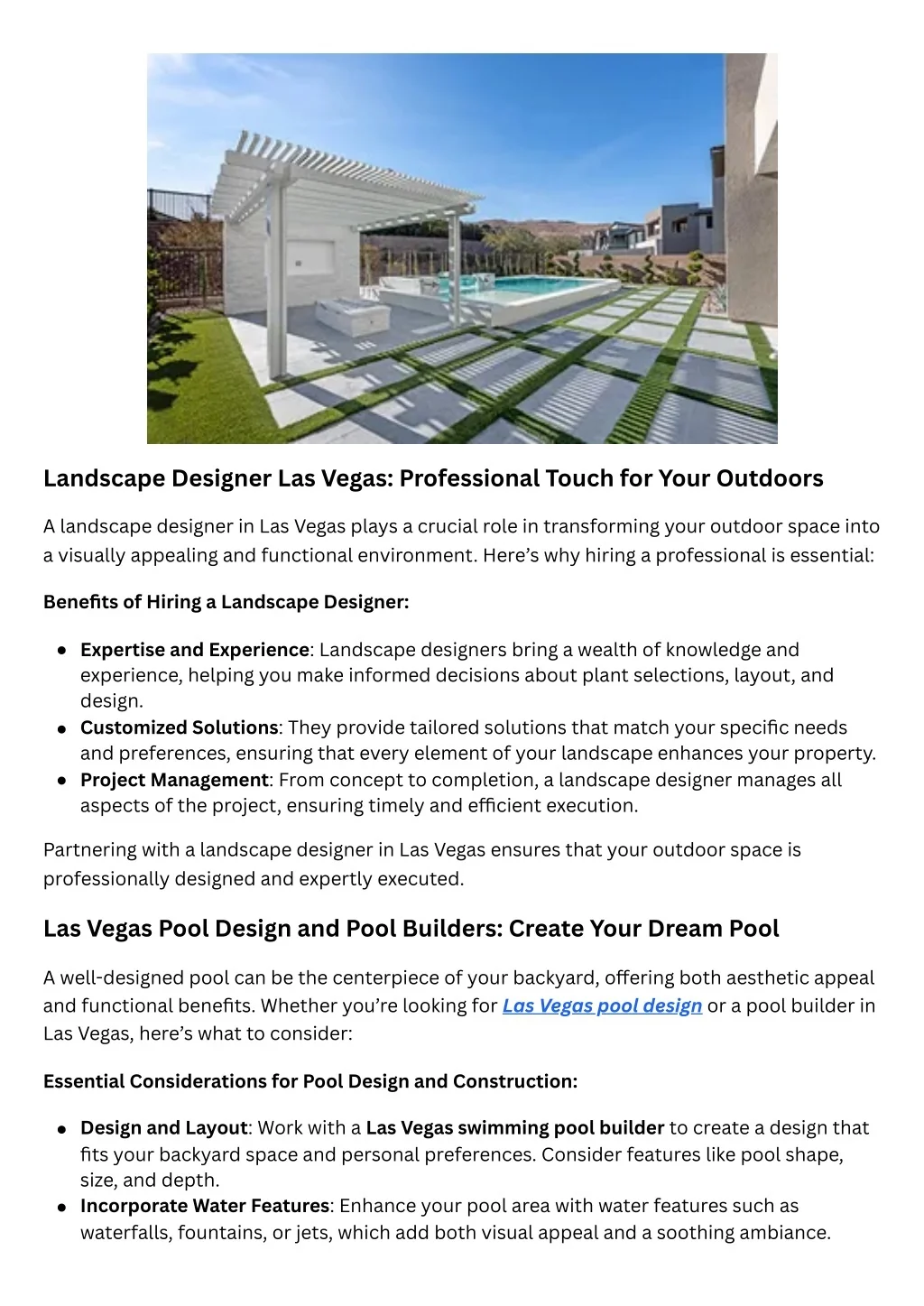 PPT - Las Vegas Landscape Design & Pool Construction | Green Planet ...