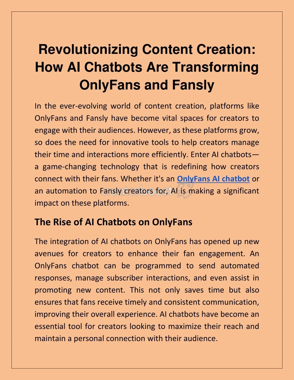 PPT Revolutionizing Content Creation How AI Chatbots Are