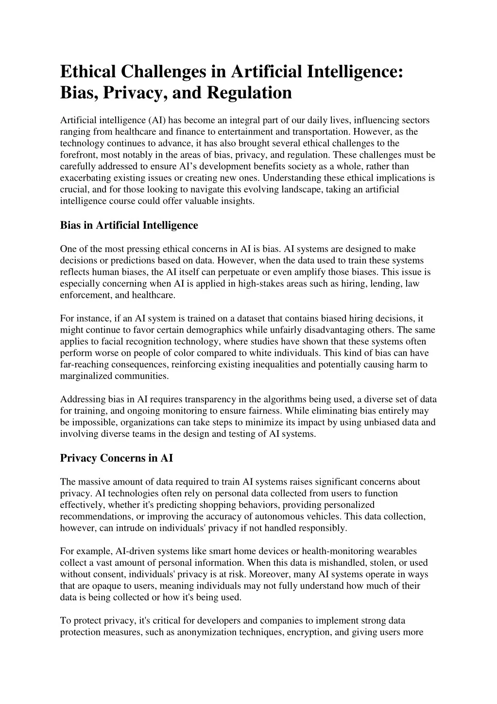 PPT - Ethical Challenges in Artificial Intelligence Bias Privacy and ...