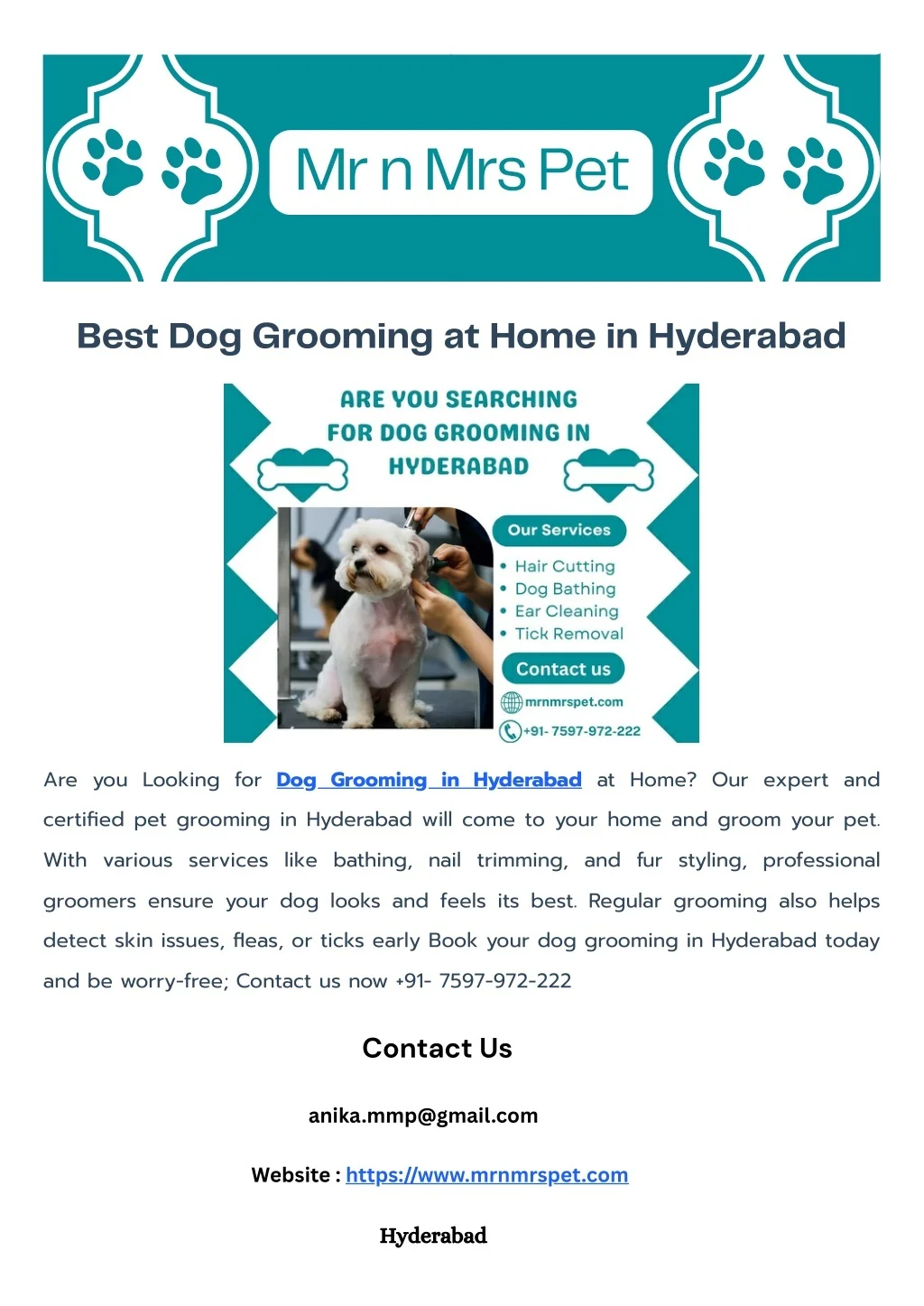PPT Best Dog Grooming at Home in Hyderabad PowerPoint Presentation