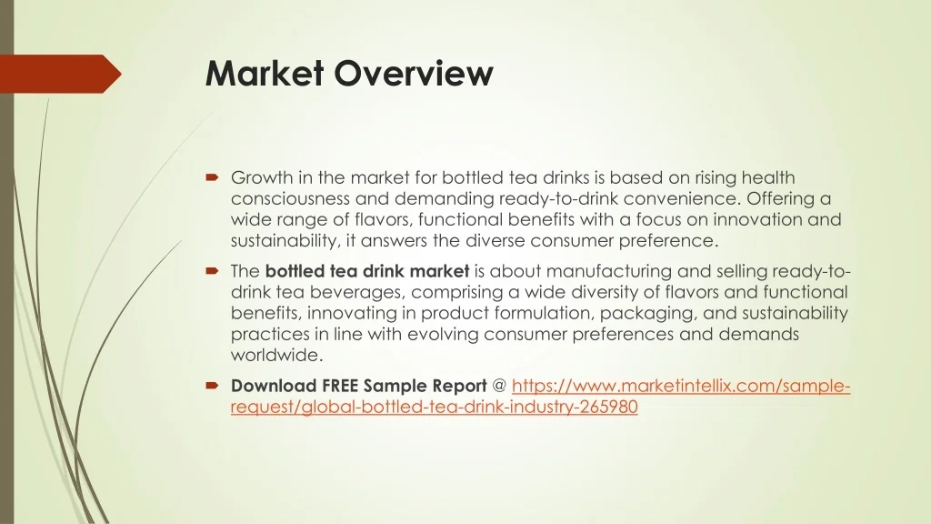 PPT Bottled Tea Drink Market PowerPoint Presentation, free download ID13554812