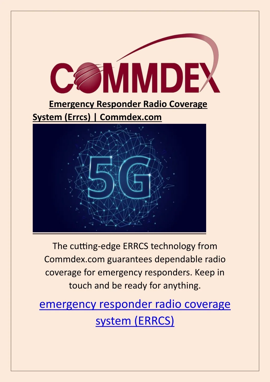 Errcs System.pdf PPT - 5g For Public Safety | Commdex.com PowerPoint Presentation, free ...