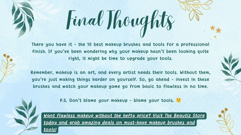 PPT - 10 Best Makeup Brushes and Tools for a Professional Finish ...