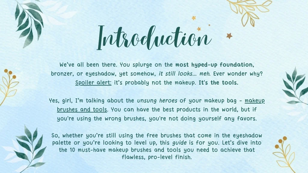 PPT - 10 Best Makeup Brushes and Tools for a Professional Finish ...
