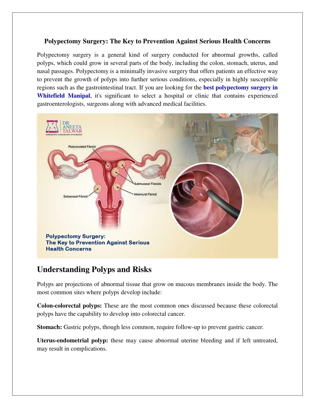 PPT - Polypectomy Surgery The Key to Prevention Against Serious Health ...