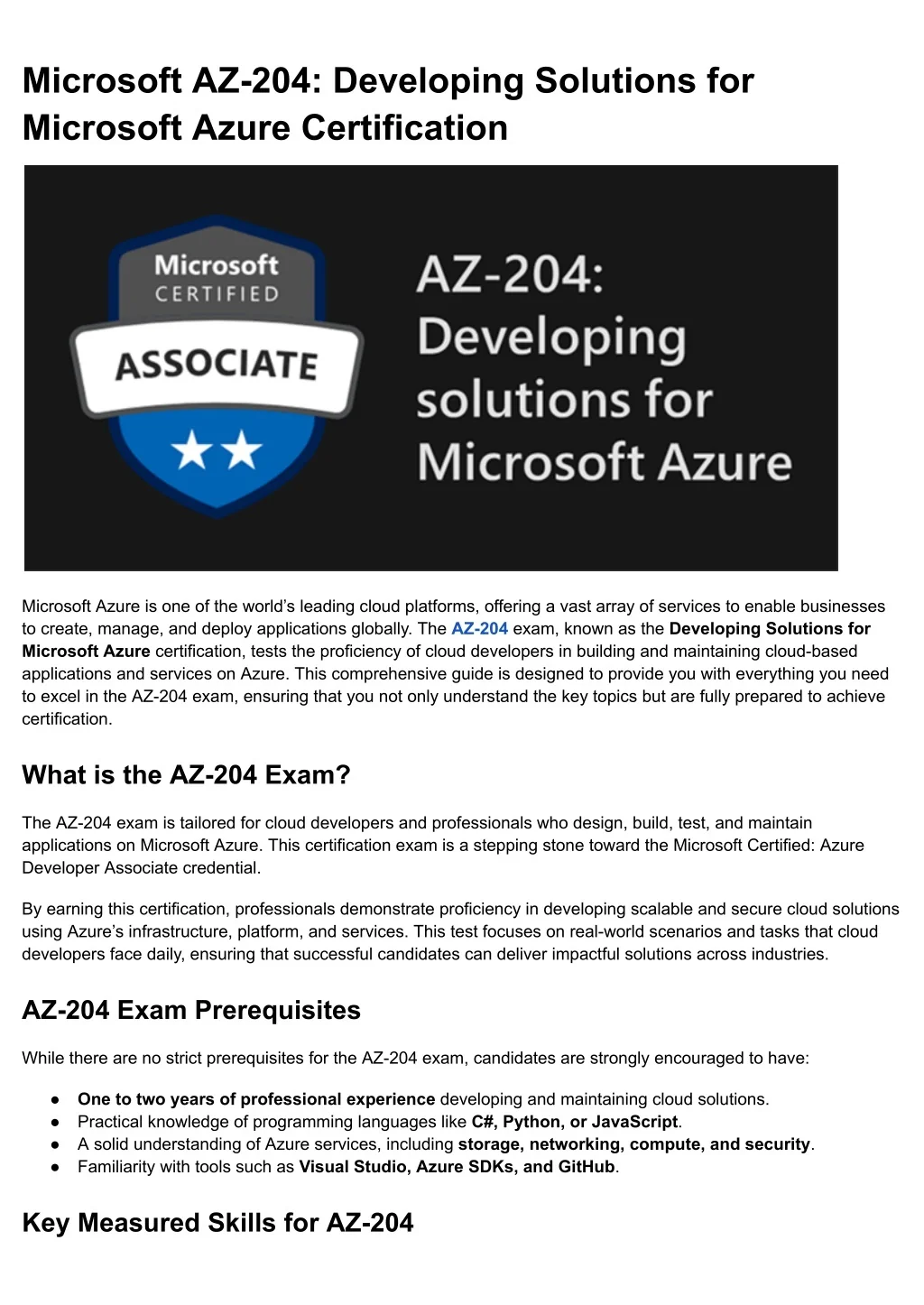 PPT - Microsoft AZ-204_ Developing Solutions for Microsoft Azure ...